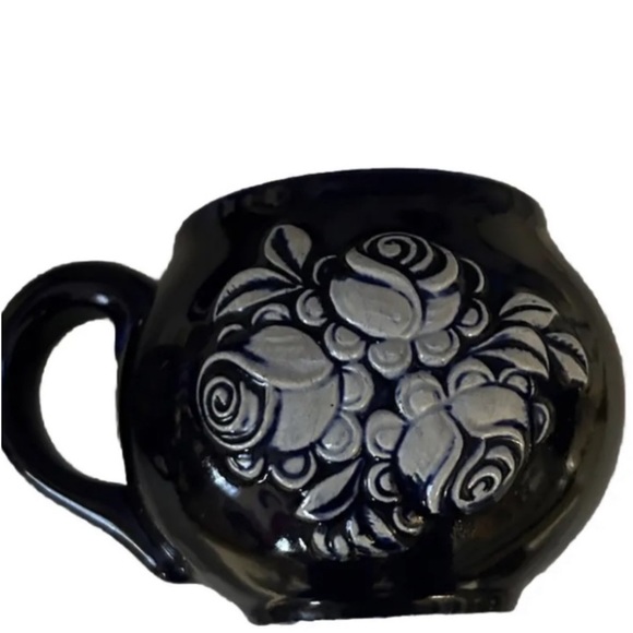 Vintage German Wick-Werke Mug Beer Stein wildflowers Blue Cobalt 4 Pc Set - Picture 4 of 6